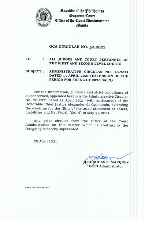 oca circular|2021 – OFFICE OF THE COURT ADMINISTRATOR.